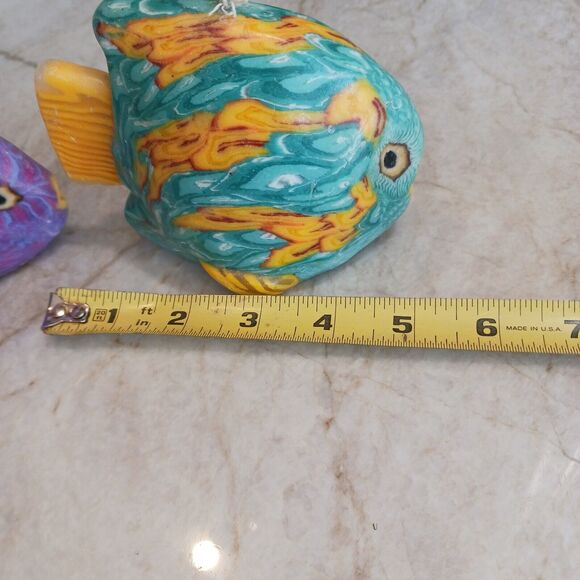 2 Candles Angel Clown Fish Romantic Kissing Lips Colorful Tropical 1970s Collect - Picture 12 of 16